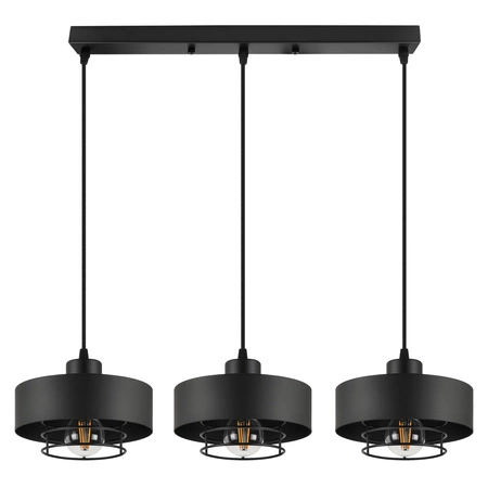Lampa Wisząca LX- 1186 Czarna 3x E27 LEDLUX