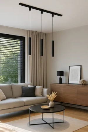 Zestaw Szyna Oświetleniowa Listwa 1m Czarna + 4x Reflektor Szynowy LampaTuba Czarny LEDLUX