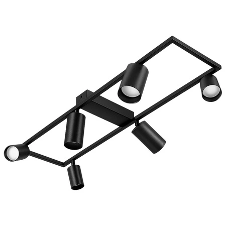 LAMPA SUFITOWA 6xGU10 czarna regulowana SPOT oprawa halogenowa natynkowa OPN-010 6x GU10 BLACK