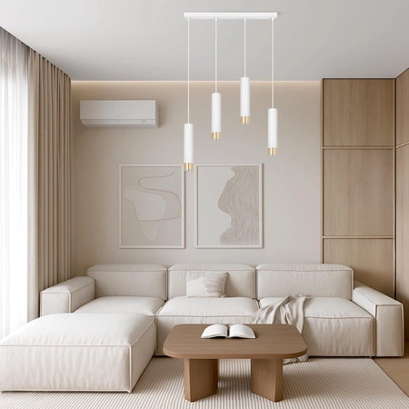 Lampa Wisząca LX-1415 Biała + Złoto 4x GU10 LEDLUX