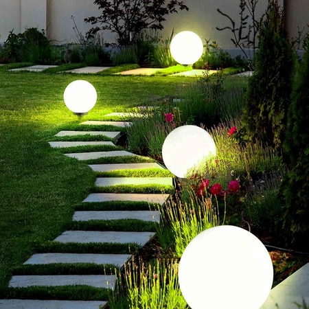 Lampa Solarna LED biała kula 15cm LSOL-002 LEDLUX