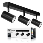 LAMPA SUFITOWA 3xGU10 czarna regulowana SPOT oprawa halogenowa natynkowa OPN-003 3x GU10 BLACK