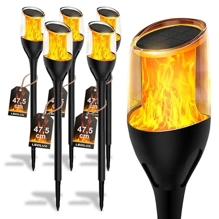 6x Lampa solarna LED LATARNIA POCHODNIA WBIJANA płomień Słupek Premium LSOL-026 LEDLUX