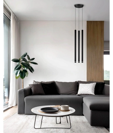 Lampa Sufitowa Wisząca Plafon Żyrandol Tuba Sopel Czarna 3x G9 Modern LX-1169 LEDLUX