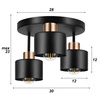 Lampa Sufitowa LX- 1020 Czarna + Miedź 3x E27 LEDLUX