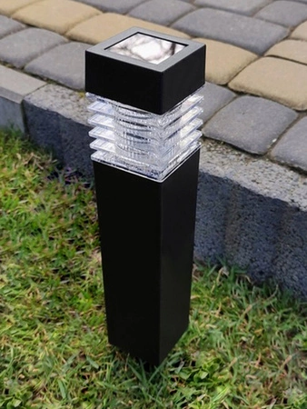 4x Lampa Solarna LED SŁUPEK OGRODOWY Czarny WBIJANY Ozdobny PREMIUM LSOL-003 LEDLUX