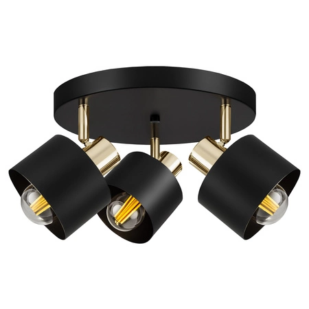 Lampa Sufitowa Żyrandol Plafon Czarna złota E27 Nowoczesna LED LX-1433