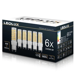6x Żarówka LED G9 6W = 60W 580lm 4000K biała neutralna LEDLUX