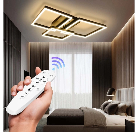 Lampa Sufitowa Wisząca LED Geometryczna LX- 918 120W+ Pilot Czarna 3000k-6000k LEDLUX