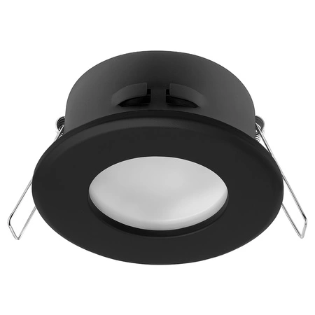 Zestaw 6x Oprawa Halogenowa Hermetyczna D-06 BLACK + 6x Żarówka GU10 12W biała ciepła LEDLUX