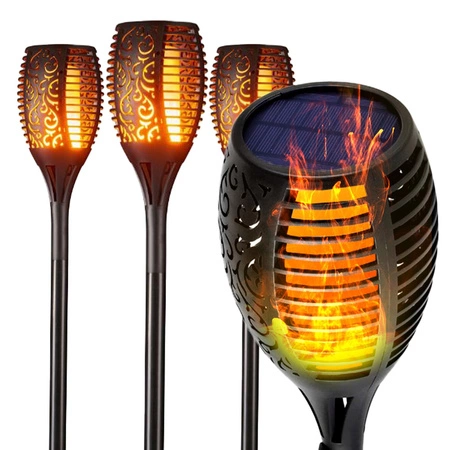 4x Lampa Solarna Ogrodowa Pochodnia Ogień efekt płomienia wbijana latarnia LSOL-005 LEDLUX