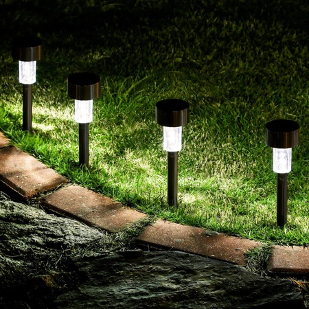 Lampa Solarna LED SŁUPEK OGRODOWY WBIJANY Czarny pochodnia nowoczesny LSOL-004 LEDLUX