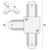 Łącznik Trójnik do Szyn Oświetleniowych LED Typ T Biały LEDLUX