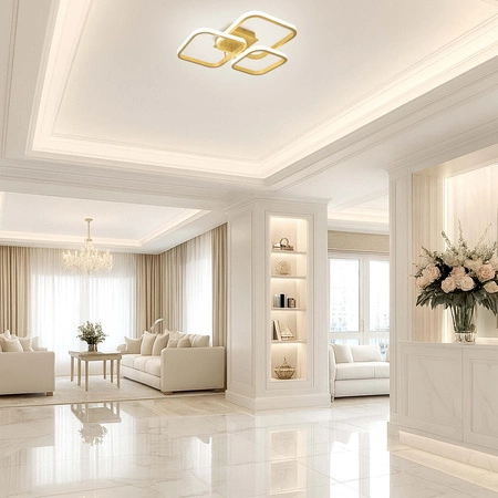 Lampa Sufitowa LED Wisząca nowoczesna żyrandol plafon 30W biała neutralna LX-957 GOLD