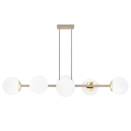 Lampa Wisząca Sufitowa Plafon Żyrandol Beżowa Ecru Kaszmir Loft Edison 6x E27 LX1403