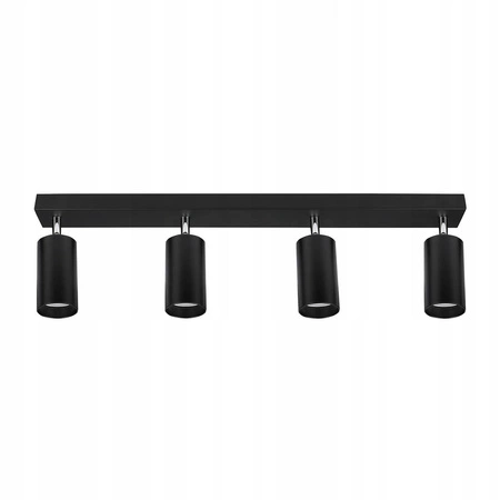 Zestaw Oprawa Sufitowa Natynkowa Reflektor Listwa LX- 8360-4 Czarna + 4x Żarówka GU10 4,5W biała neutralna LEDLUX