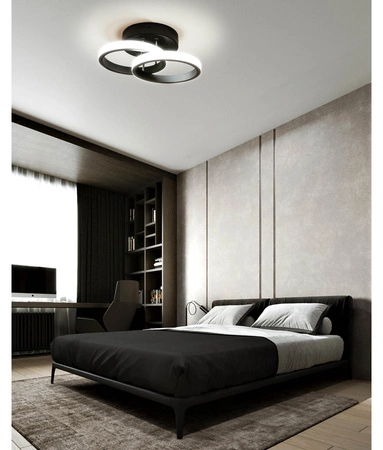 Lampa Sufitowa Wisząca LED Dwa Koła LX- 937 18W Czarna 4000K LEDLUX