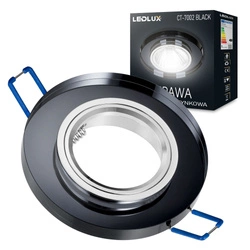 Oprawa Halogenowa Sufitowa Szklana LX- 7002 Czarna Okrągła MR16 GU10 LEDLUX