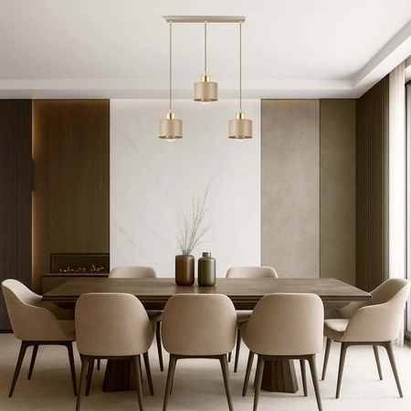 Lampa wisząca sufitowa nowoczesna 3xE27 ZŁOTA beżowa GLAMOUR nowoczesna LX-1035