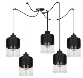 Lampa Wisząca LX- 1271 Czarna 5x E27 LEDLUX