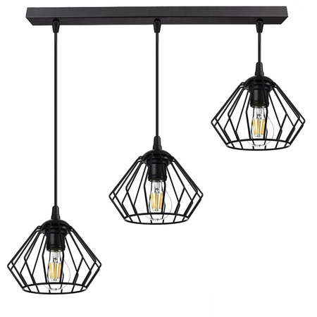 Lampa Wisząca LX- 1048 Czarna 3x E27 LEDLUX