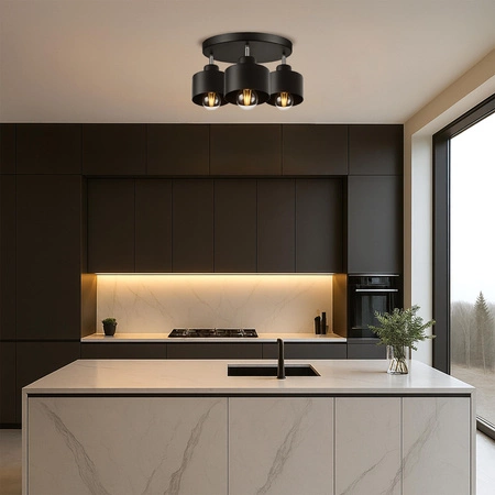 Lampa Sufitowa LX- 1040 Czarna 3x E27 LEDLUX