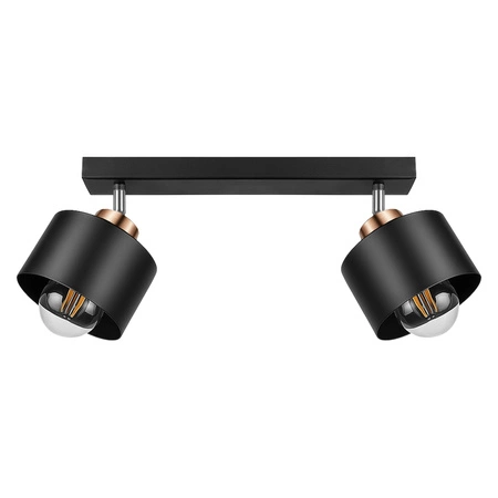 Lampa Sufitowa LX-1107 Czarna + Miedź 2x E27 LEDLUX