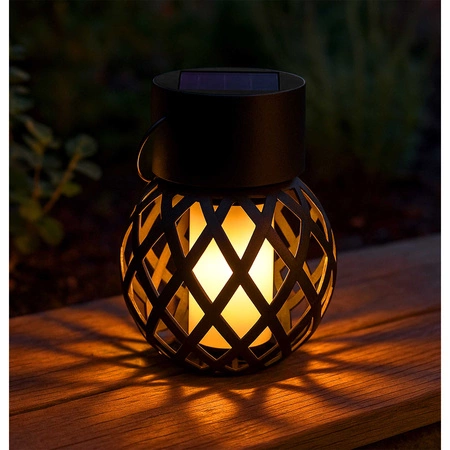 Lampa Solarna LED Ogrodowa Dekoracyjna Kula Latarenka Czarna Kula IP44 LSOL-015 LEDLUX