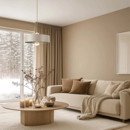 Lampa wisząca sufitowa nowoczesna 1xE27 ZŁOTA beżowa GLAMOUR nowoczesna LX-1127