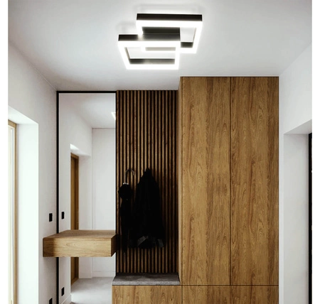 Lampa Sufitowa Wisząca LED Dwa Kwadraty LX- 933 32W Czarna biała neutralna LEDLUX