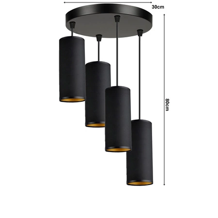 Lampa Wisząca LX- 1307 Czarna 4x E27 LEDLUX