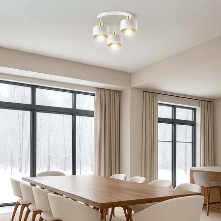 Lampa Sufitowa LX- 1020 Biała + Złoto 3x E27 LEDLUX