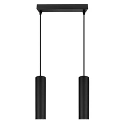 Lampa Sufitowa Wisząca Żyrandol Plafon Tuba Tuby metalowa Czarna LED LX-1393 Czarna 2x GU10 LEDLUX