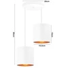 Lampa Wisząca LX- 1388 Biała + Złoto 2x E27 LEDLUX