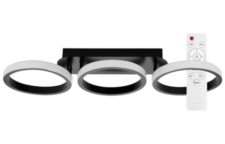 Lampa Sufitowa Wisząca LED Geometryczna LX- 954 54W+ Pilot Czarna 3000k-6000k LEDLUX