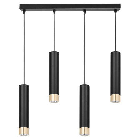 Lampa Wisząca LX-1415 Czarna + Złoto 4x GU10 LEDLUX