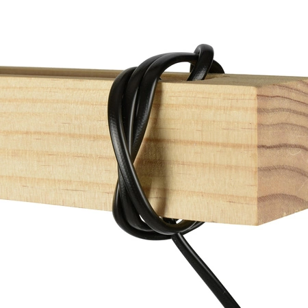 Lampa Wiszaca LX- 1321 Czarna + Drewno 6x E27 LEDLUX