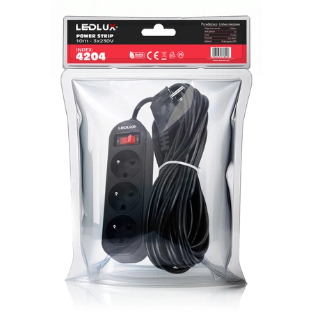 PRZEDŁUŻACZ listwa zasilająca 10m 3 gniazda LEDLUX