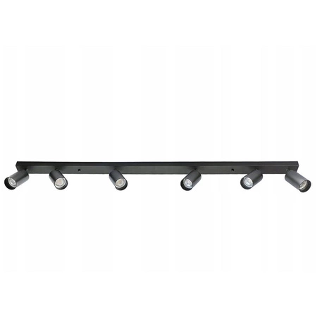 Zestaw Oprawa Sufitowa Natynkowa Reflektor Listwa LX- 8360-6 Czarna + 6x Żarówka GU10 5,5W biała neutralna LEDLUX