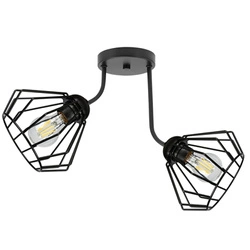 Lampa Sufitowa LX- 1296Druciak Czarna 2x E27 LEDLUX