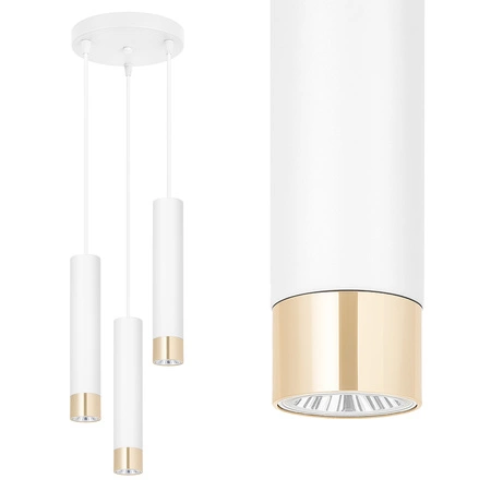 Lampa Wisząca LX-1414 Biała + Złoto 3x GU10 LEDLUX