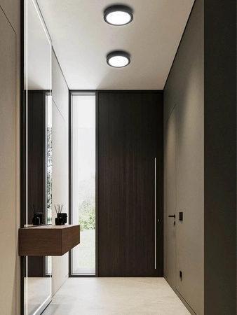 Panel LED natynkowy 18W NW czarny 17,5cm Plafon lampa sufitowa koło LEDLUX