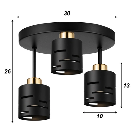 Lampa Wisząca Sufitowa Żyrandol Czarna Złota LX1431