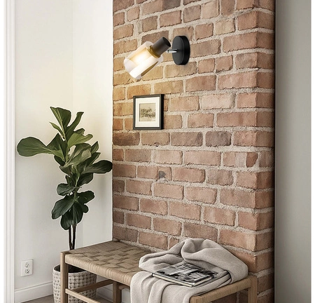 Lampa Sufitowa Wisząca Kinkiet 2w1 Szklana Nowoczesna do Salonu E27 Czarna LX-1093 LEDLUX