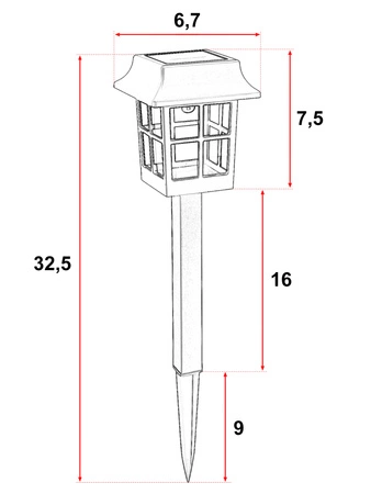 Lampa Solarna Ogrodowa LED Słupek Wbijana Czujnik Zmierzchu Do Ogrodu 6000K LSOL-057 LEDLUX