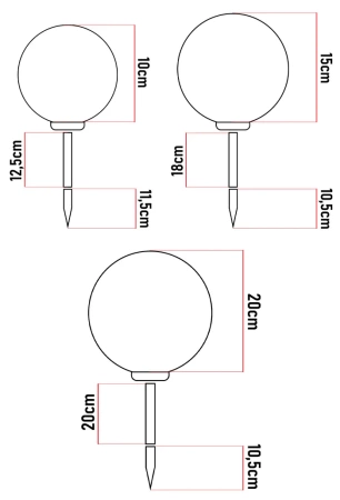Zestaw LAMPA SOLARNA OGRODOWA BIAŁA KULA LED WBIJANA 10/15/20 LEDLUX