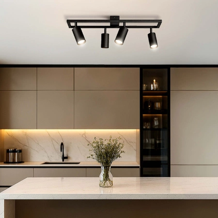 LAMPA SUFITOWA 4xGU10 czarna regulowana SPOT oprawa halogenowa natynkowa OPN-009 4x GU10 BLACK