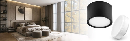 OPRAWA NATYNKOWA Sufitowa HALOGENOWA TUBA LED GX53 Walec SPOT Nowoczesna OPN-014 Czarna