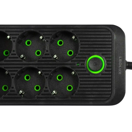 PRZEDŁUŻACZ listwa 2m 8 gniazd + 5x USB LEDLUX