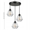Lampa Wisząca LX- 1007 Czarna 3x E27 LEDLUX
